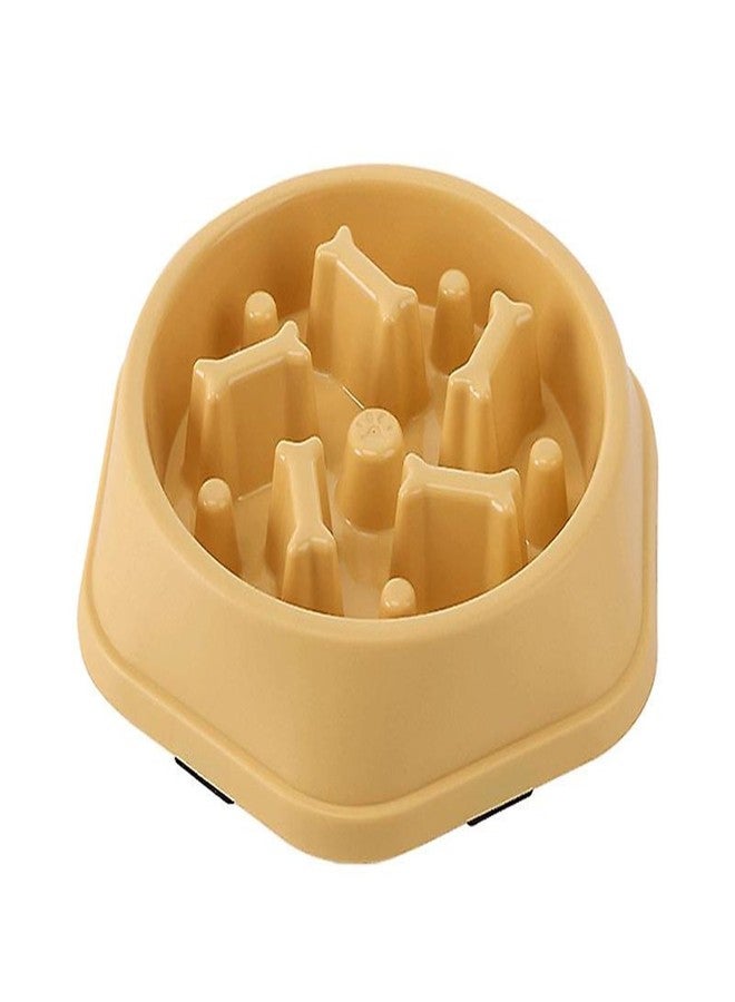 AUGEN Slow Feeding Bowl for Dogs Small Medium Large Cats Anti-Swallowing Interactive Prevents Choking Slow Eating Non-Slip Washable Food Bowl (Yellow) - Image 1